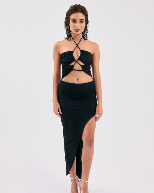 Black Halter Neck Dress