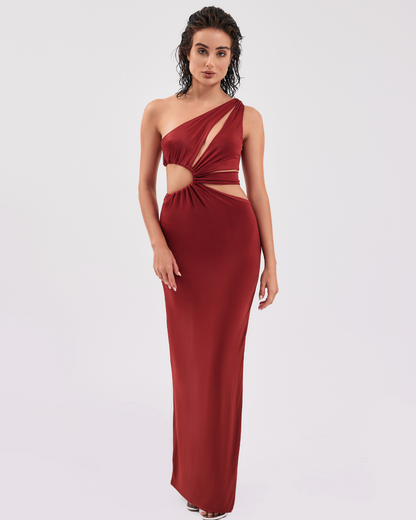 The Bordeaux Cut-Out Dress